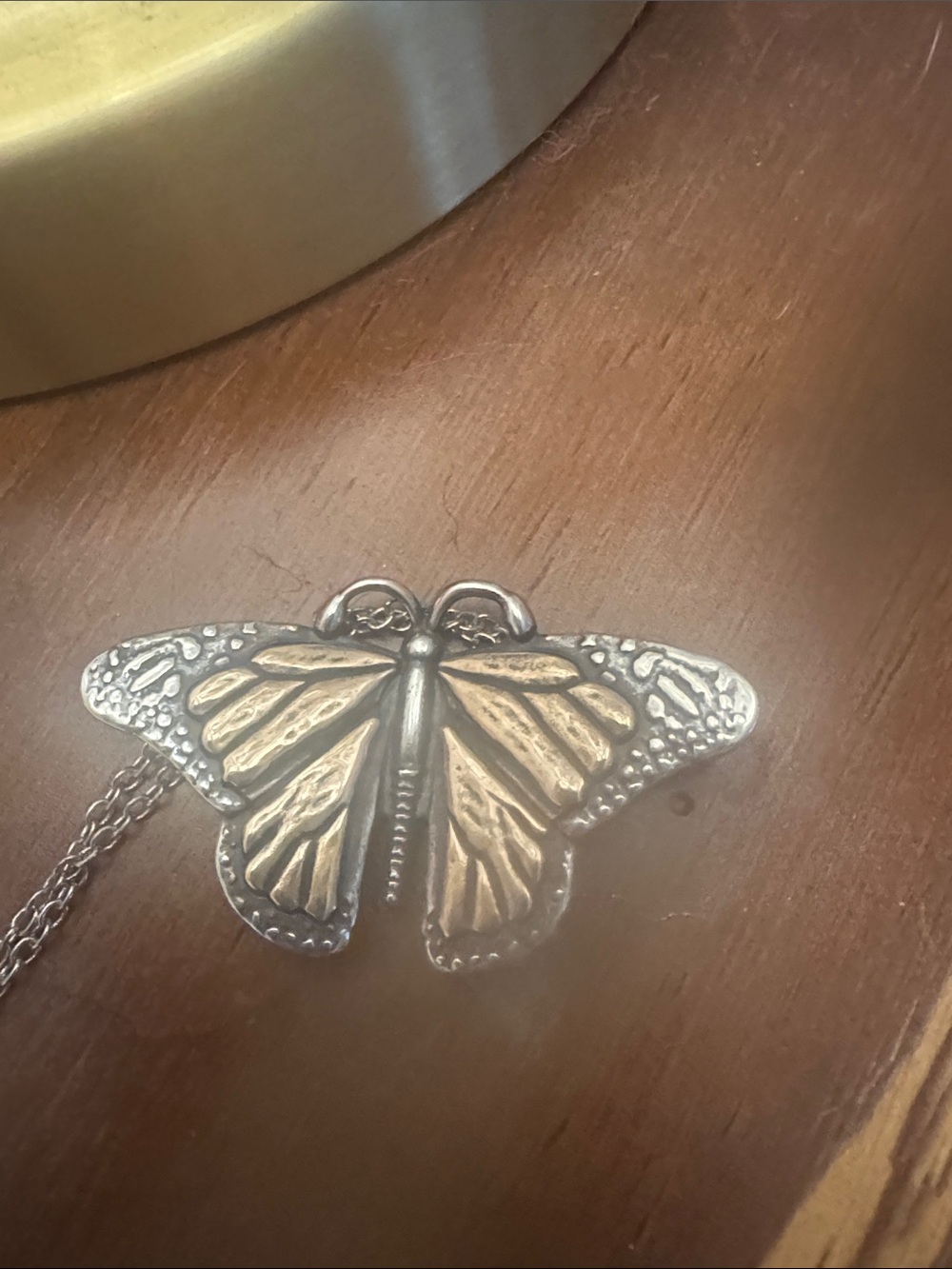 James Avery Two-Tone Butterfly Pendant with 18” chain - Picture 2 of 5